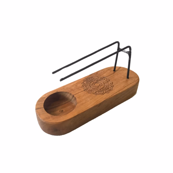 Palo Santo Heater - Teak Wood - Mandala Design - Small