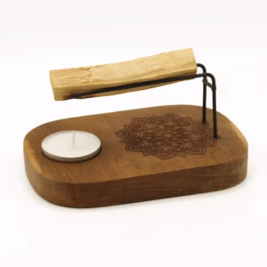 Palo Santo-värmare i teak - Yin & Yang - Liten