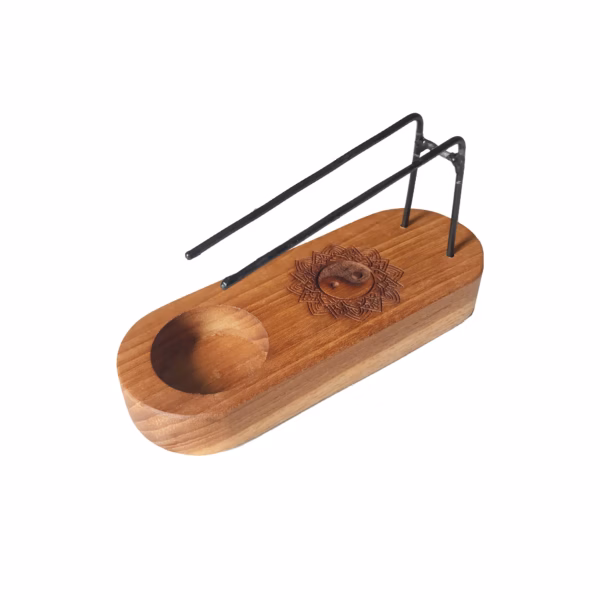 Palo Santo Heater - Teak Wood - Yin & Yang Design - Small
