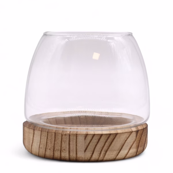 Lite Terarium på Naturlig Tungtre - 13x13cm