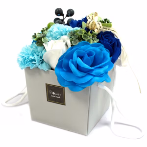 Seifenrosenbouquet - Blaue Hochzeitsblumen