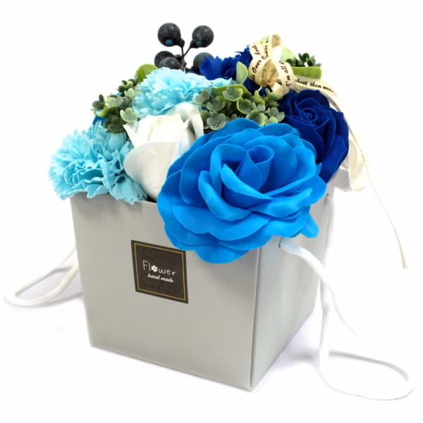 Zeep Bloemen Boeket - Blauwe Bruiloft Bloemen