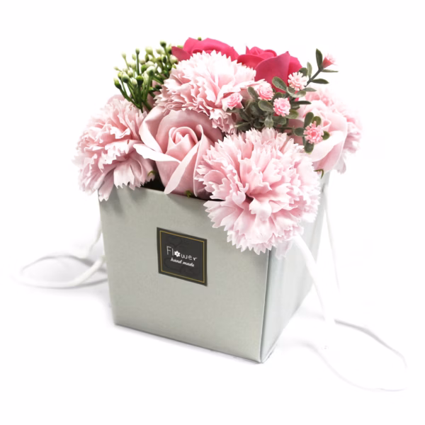 Zeep Bloemen Boeket - Roze Roos & Anjer