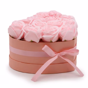 Caja de Regalo de Flores de Jabón - 13 Rosas Rosas - Corazón
