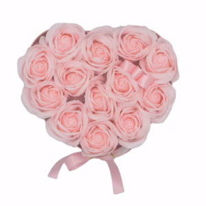Caja de Regalo de Flores de Jabón - 13 Rosas Rosas - Corazón