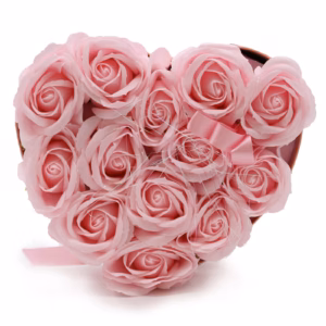 Caja de Regalo de Flores de Jabón - 13 Rosas Rosas - Corazón