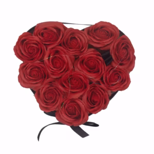 Bouquet Cadeau Fleur de Savon - 13 Roses Rouges - Coeur