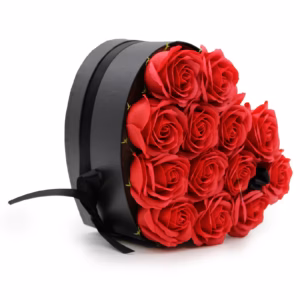 Bouquet Cadeau Fleur de Savon - 13 Roses Rouges - Coeur