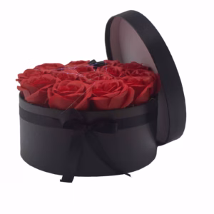 Seifenblumen - Geschenk - Blumenstrauß - 14 Rote Rosen - Rund