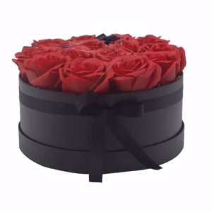 Seifenblumen - Geschenk - Blumenstrauß - 14 Rote Rosen - Rund