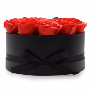 Seifenblumen - Geschenk - Blumenstrauß - 14 Rote Rosen - Rund