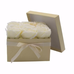 Seife Flower Gift Bouquet - 9 Cream Roses - Square