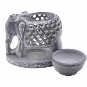 Stående Elefant - Oljebrännare av Täljsten 10.5cm - Soapstone Oil Burner 10.5cm