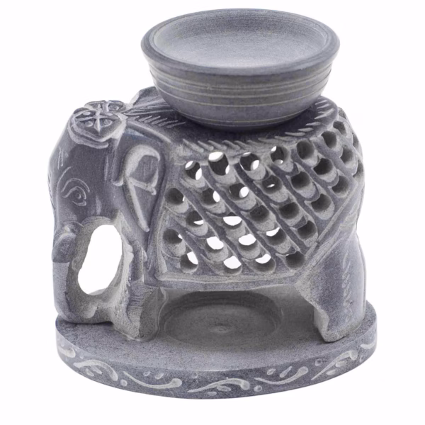 Stående Elefant - Oljebrännare av Täljsten 10.5cm - Soapstone Oil Burner 10.5cm