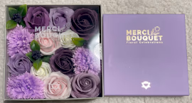 Vierkante Doos - Lavendel Roos & Anjer