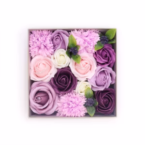 Firkantet Æske - Lavendel Rose & Nellike