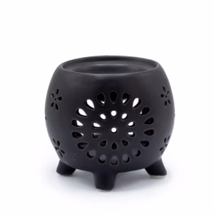 Quemador de Aceite - Flor en Maceta - Negro Mate