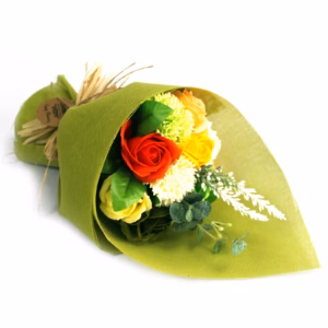 Stående Bukett med Tvålblommor - Grön-gul