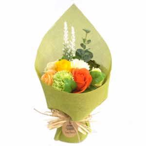 Stående Bukett med Tvålblommor - Grön-gul