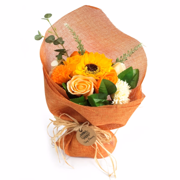Seifenblumenbouquet 'Stehend' - Orange