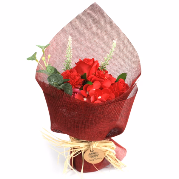 Bouquet de Fleurs de Savon - Rouge