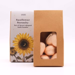 Presentset med Hjärtformade Badbomber - Lugn Solros