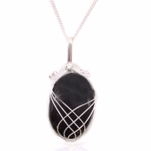 Swirl Verpakt Edelsteen Ketting - Zwarte Onyx
