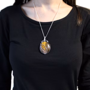 Collar de Piedras Preciosas en Remolino - Ojo de Tigre