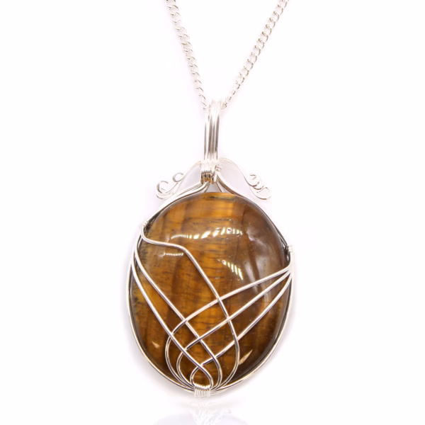 Collar de Piedras Preciosas en Remolino - Ojo de Tigre