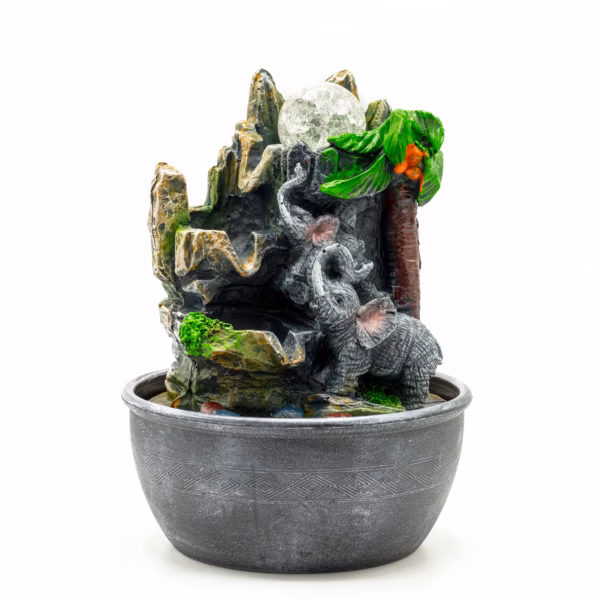 Tafelblad Waterornament - Olifanten & Palmboom