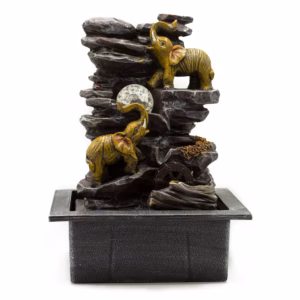 Tafelblad Waterornament - 35cm - Olifanten, Kristallen Bol & Waterwiel