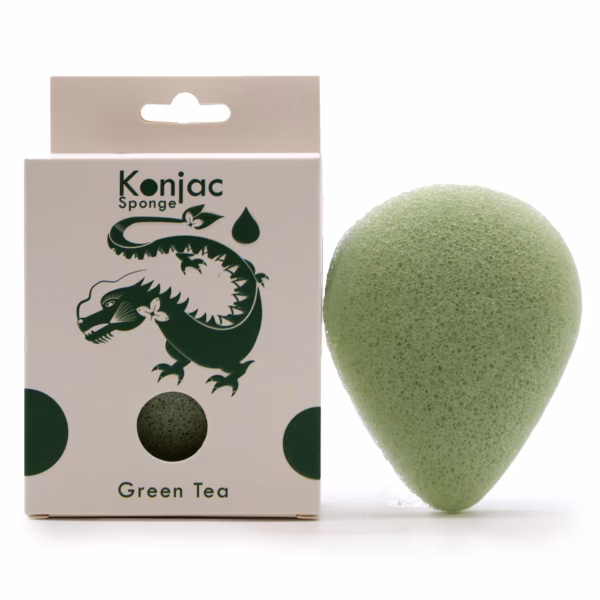 Teardrop Konjac Sponge - Grøn Te - Beskyttende