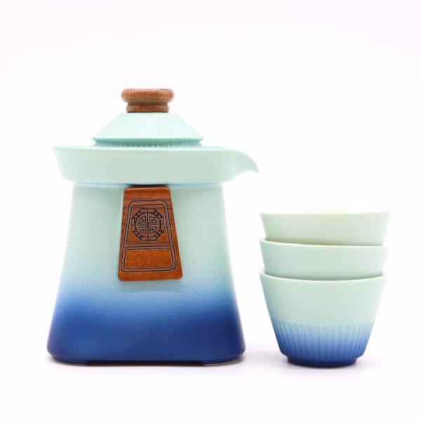 Temple Teekannen - Set - Blue Heaven - Drei Tassen