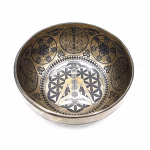 Cuenco Tibetano Sanador Grabado - 16cm - 7 Chakra