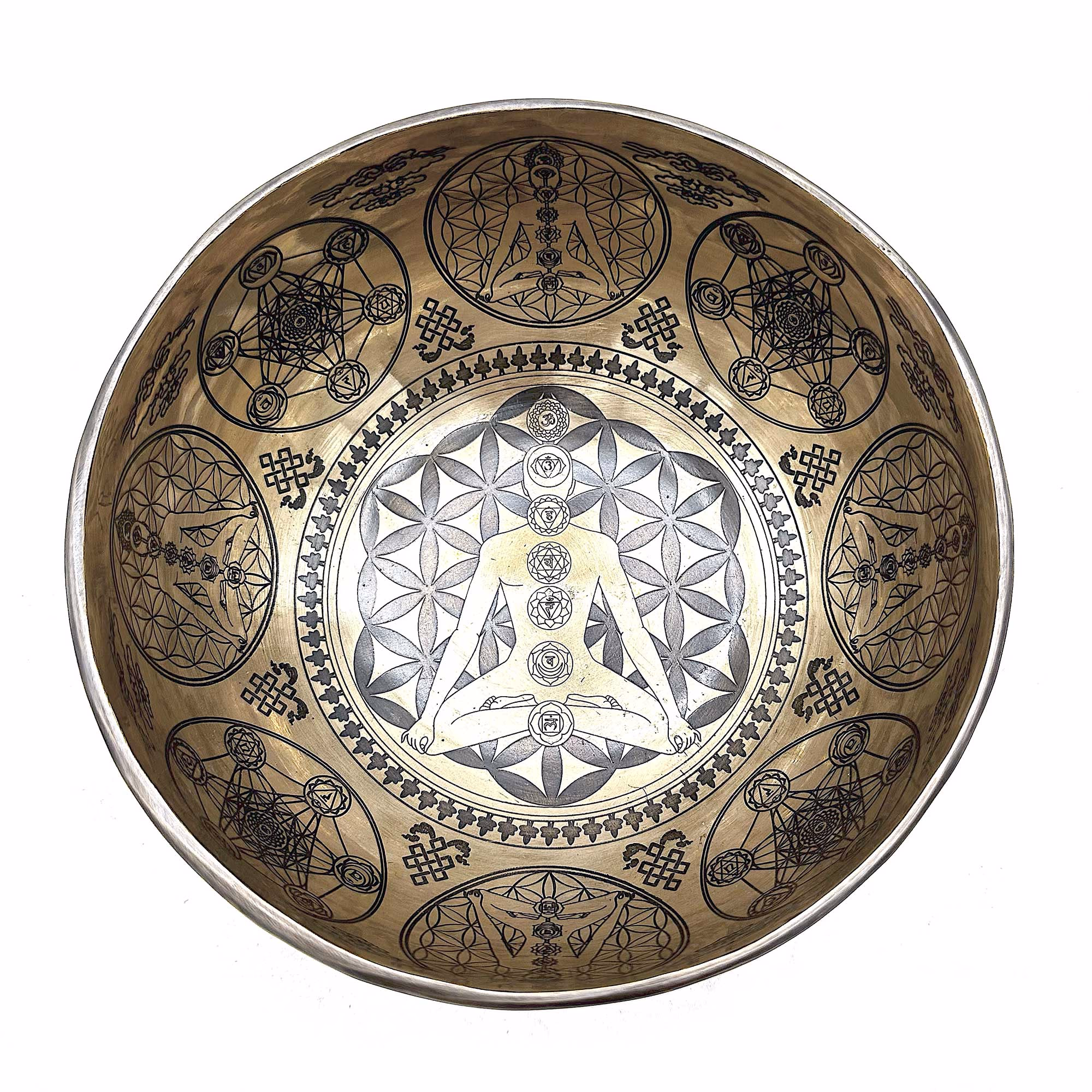 Cuenco Tibetano Sanador Grabado - 16cm - 7 Chakra 3 Cuenco Tibetano Sanador Grabado - 16Cm - 7 Chakra