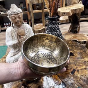 Cuenco Tibetano Sanador Grabado - 16cm - 7 Chakra
