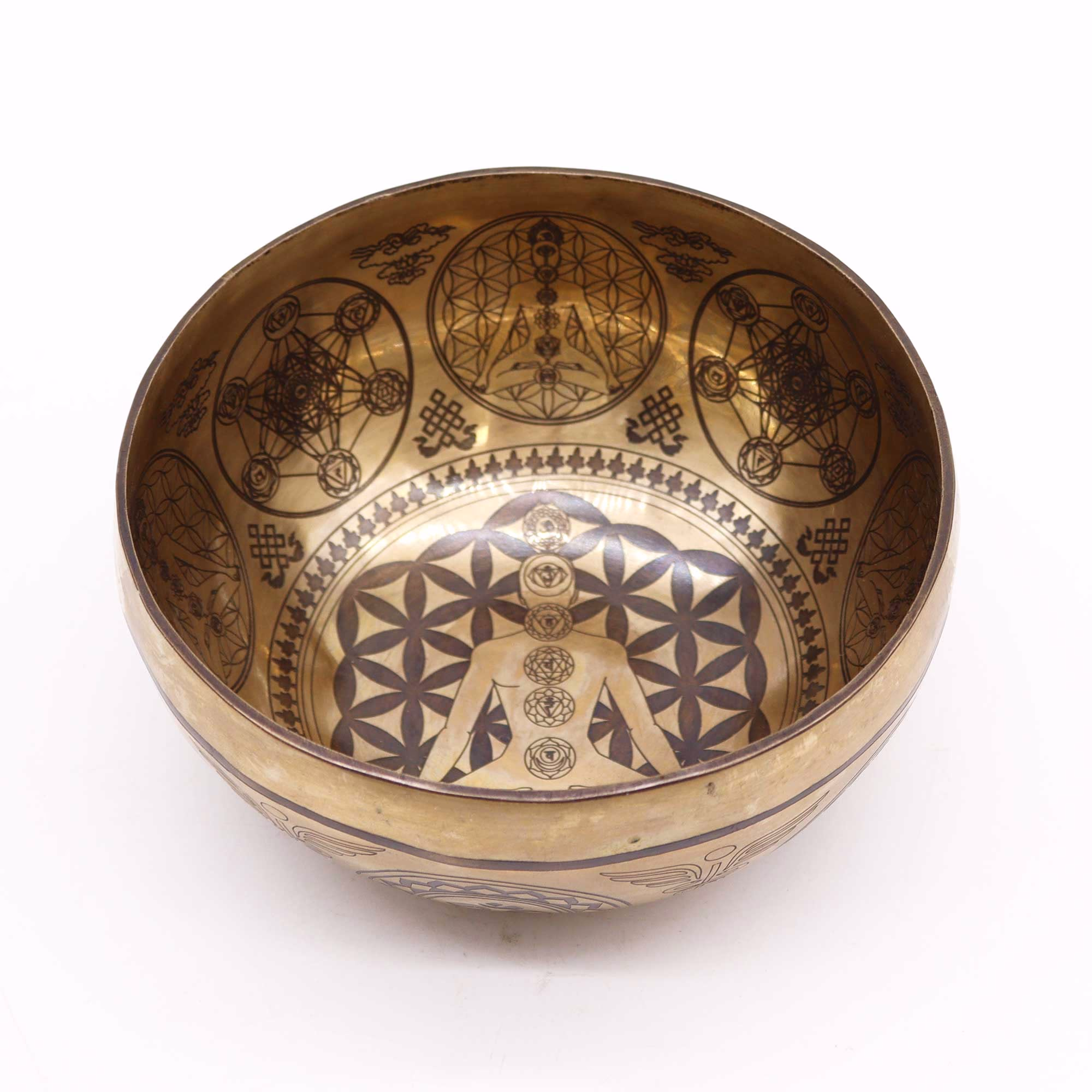 Cuenco Tibetano Sanador Grabado - 16cm - 7 Chakra 8 Cuenco Tibetano Sanador Grabado - 16Cm - 7 Chakra