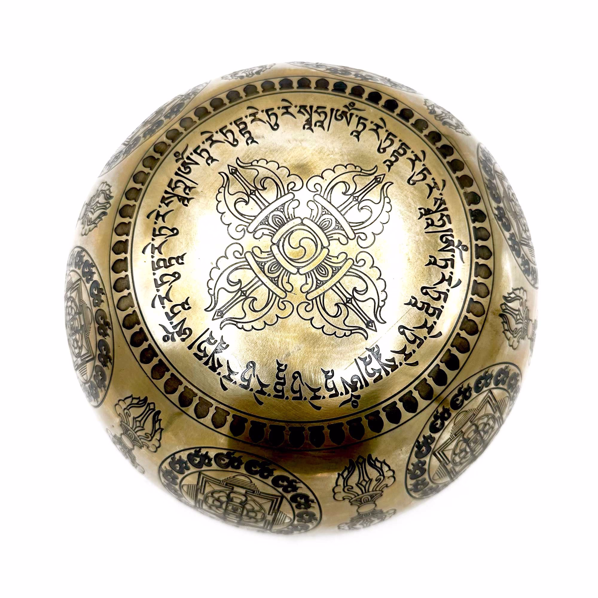 Tibetische Heilschale mit Gravur - 16cm - Bodhi - Baum - Buddha 3 Tibetische Heilschale Mit Gravur - 16Cm - Bodhi - Baum - Buddha
