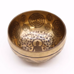 Tibetische Heilschale mit Gravur - 16cm - Bodhi - Baum - Buddha