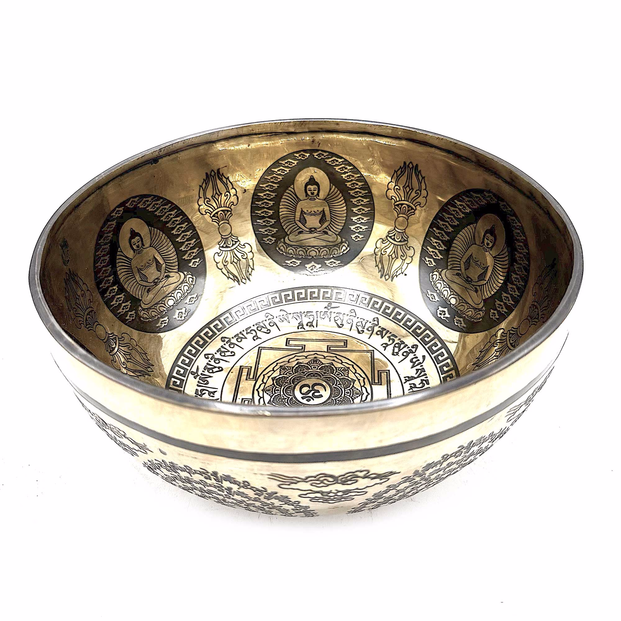Cuenco Tibetano Curativo Grabado - 21cm - OM & Buda 3 Cuenco Tibetano Curativo Grabado - 21Cm - Om &Amp; Buda