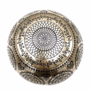 Cuenco Tibetano Curativo Grabado - 21cm - OM & Buda