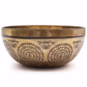 Cuenco Tibetano Curativo Grabado - 21cm - OM & Buda