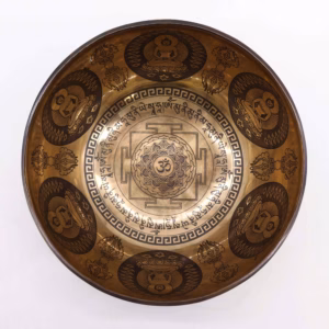 Cuenco Tibetano Curativo Grabado - 21cm - OM & Buda