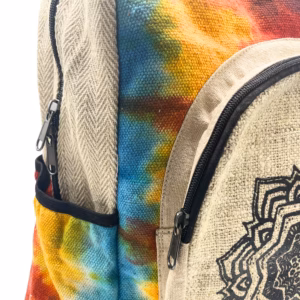 Ryggsäck av Hampa med Batik - Mandala - Stor