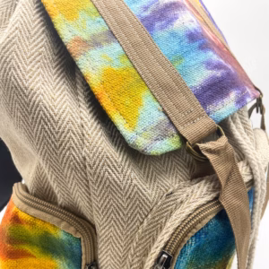 Tiedye Hemp Firkantet Ryggsekk I Hamp - Stor