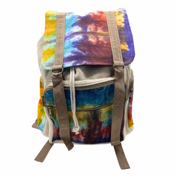 Tiedye Hemp Firkantet Ryggsekk I Hamp - Stor