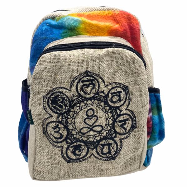 Tiedye Hennep Middelgrote Rugzak - 7 Chakra's