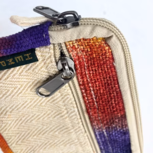 Gebatikte Hennep Vierkante Pouch