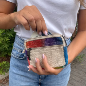 Gebatikte Hennep Vierkante Pouch