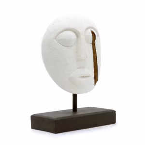 Masque Décoratif Tribal Timor - Blanc 27x20cm